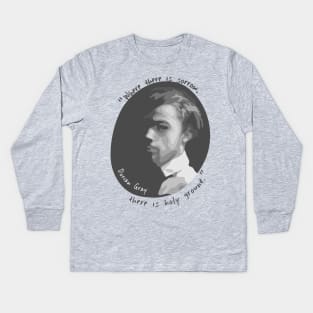 Dorian Gray Portrait and Quote Kids Long Sleeve T-Shirt